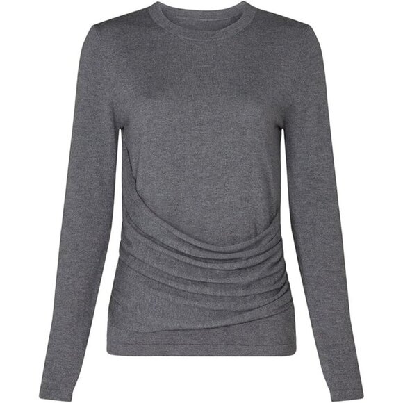 Derek Lam Collective Grey Drape Front Sweater Size: XL - Picture 2 of 6